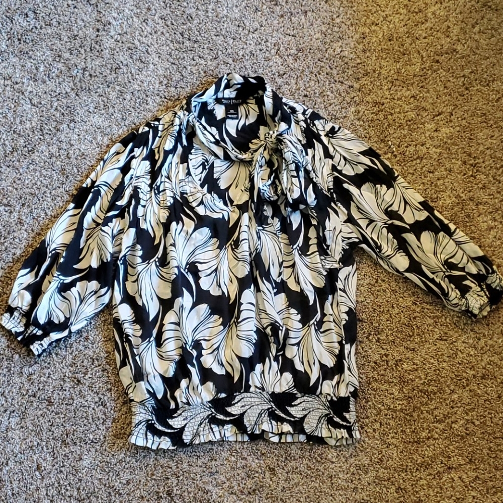 Black and white blouse